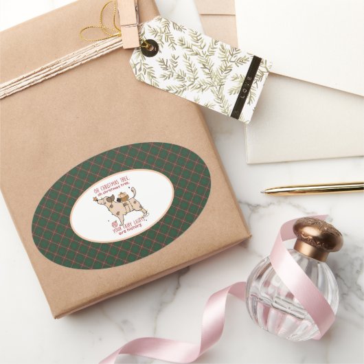 MacKinnon Hunting  Scottish Tartan Christmas 楕円形シール (ギフト)