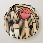 Mackintosh – ステンドグラスの窓、グラスゴー ラウンドクッション (正面)