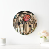 Mackintosh – ステンドグラス窓、ヒルハウス ラージ壁時計 (ホーム)