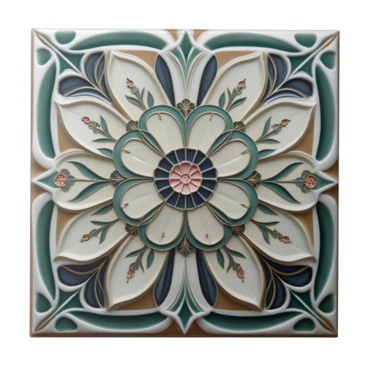 Mackintosh Art Deco Abstract Floral Wall Decor タイル (正面)