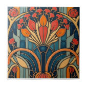 Mackintosh Art Deco Abstract Floral Wall Decor タイル (正面)