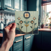 Mackintosh Art Deco Abstract Floral Wall Decor Cer タイル