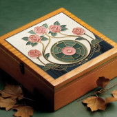 Mackintosh Rose Art Nouveau Faux Stained Glass タイル