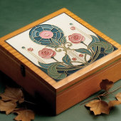 Mackintosh Rose Art Nouveau Faux Stained Glass タイル
