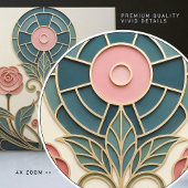 Mackintosh Rose Art Nouveau Faux Stained Glass タイル