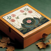 Mackintosh Rose Art Nouveau Faux Stained Glass タイル