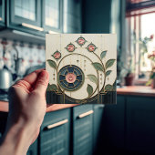 Mackintosh Rose Art Nouveau Faux Stained Glass タイル