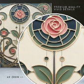 Mackintosh Rose Art Nouveau Faux Stained Glass タイル