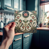 Mackintosh Rose Art Nouveau Faux Stained Glass タイル