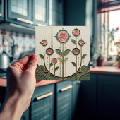 Mackintosh Rose Art Nouveau Faux Stained Glass タイル