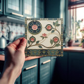 Mackintosh Rose Art Nouveau Faux Stained Glass タイル