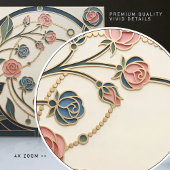 Mackintosh Rose Art Nouveau Faux Stained Glass タイル