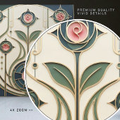 Mackintosh Rose Art Nouveau Faux Stained Glass タイル