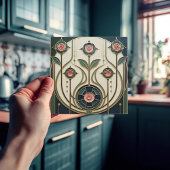 Mackintosh Rose Art Nouveau Faux Stained Glass タイル