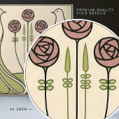 Mackintosh Rose & Birds Art Nouveau Minimalist タイル