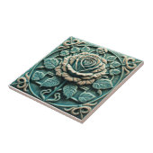 Mackintosh Rose Faux Relief Arts & Crafts Repro タイル (側面)