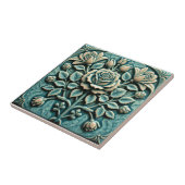 Mackintosh Rose Faux Relief Arts & Crafts Repro タイル (側面)