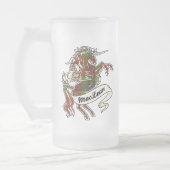 MacLeanのタータンチェックのユニコーン フロストグラスビールジョッキ (左)