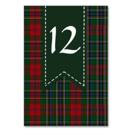 MacLean Plaidカラフルのテー結婚ブル番号 テーブルナンバー