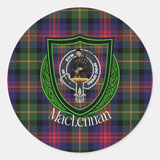 MacLennan スコットランド クラン ターター & クレスト ラウンドシール (正面)