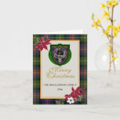 MacLennan Scottish Clan Tartan & Crest カード (黄色い花)