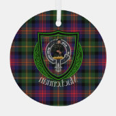 MacLennan Scottish Clan Tartan & Crest ガラスオーナメント (裏面)