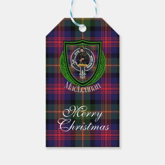 MacLennan Scottish Clan Tartan & Crest ギフトタグ (正面)