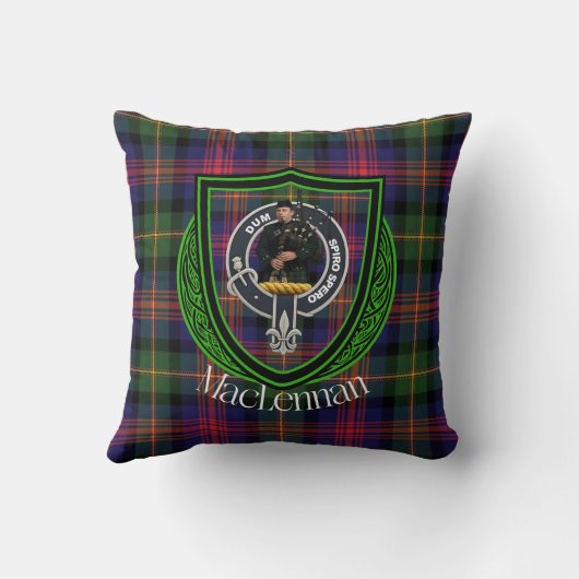 MacLennan Scottish Clan Tartan & Crest クッション (裏面)