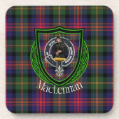 MacLennan Scottish Clan Tartan & Crest コースター (正面)