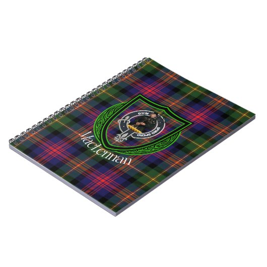 MacLennan Scottish Clan Tartan & Crest ノートブック (左側)