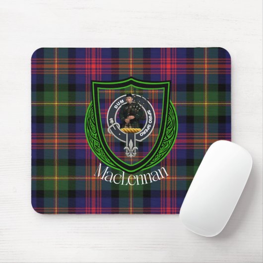 MacLennan Scottish Clan Tartan & Crest マウスパッド (マウス)