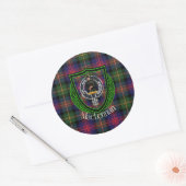 MacLennan Scottish Clan Tartan & Crest ラウンドシール (封筒)