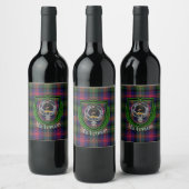 MacLennan Scottish Clan Tartan & Crest ワインラベル (ボトル)