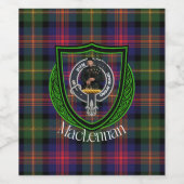 MacLennan Scottish Clan Tartan & Crest ワインラベル (シングルラベル)