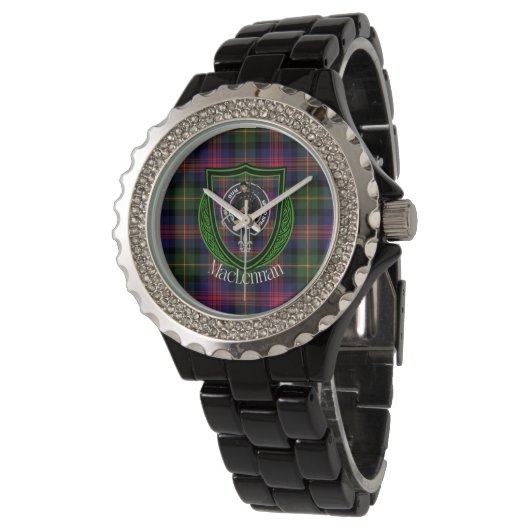 MacLennan Scottish Clan Tartan & Crest 腕時計 (アングル)