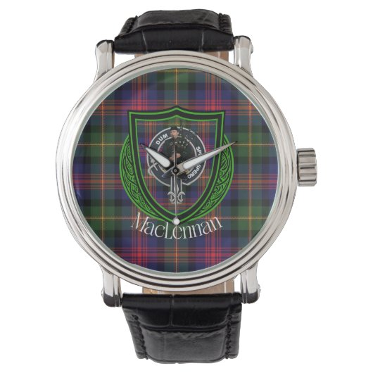 MacLennan Scottish Clan Tartan & Crest 腕時計 (正面)