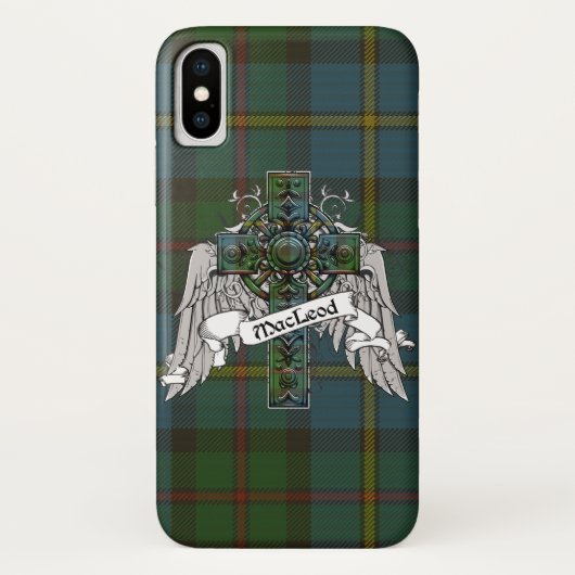 MacLeodのタータンチェックの十字 Case-Mate iPhoneケース (裏面)