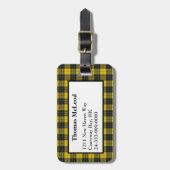 MacLeodの服のタータンチェック格子縞の荷物のラベル ラゲッジタグ (正面縦)