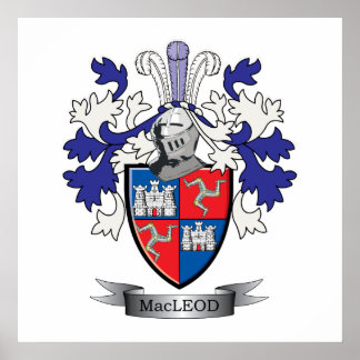 MacLeod Family Crest Coat of Arms ポスター
