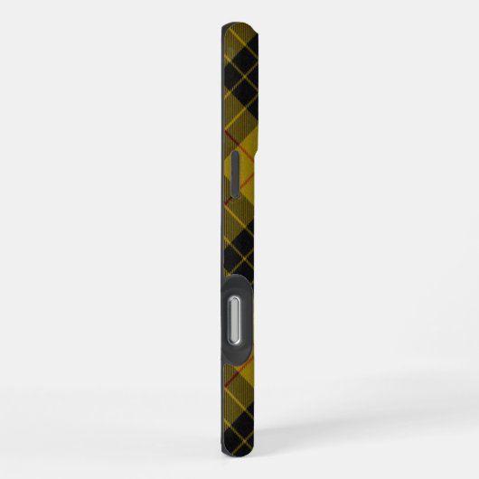 MacLeod tartan yellow black plaid iPhoneケース (右側面)