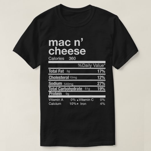 MacNチーズ栄養マッチングファミリーサンクスギビン Tシャツ (デザイン正面)