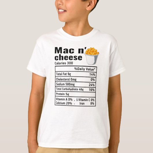 MacNチーズ栄養事実感謝祭 Tシャツ (正面)