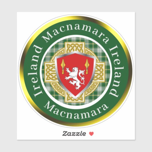 Macnamara Shield & Celtic Cross Personalized シール (シート)