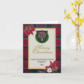 MacNaughton Scottish Clan Tartan & Crest カード (黄色い花)