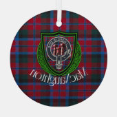 MacNaughton Scottish Clan Tartan & Crest ガラスオーナメント (裏面)