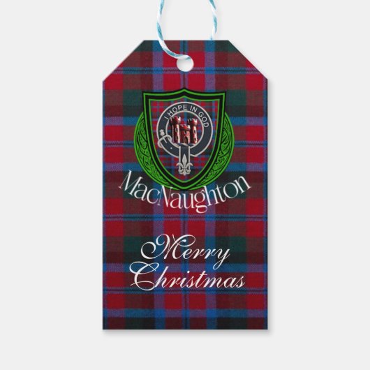 MacNaughton Scottish Clan Tartan & Crest ギフトタグ (正面)