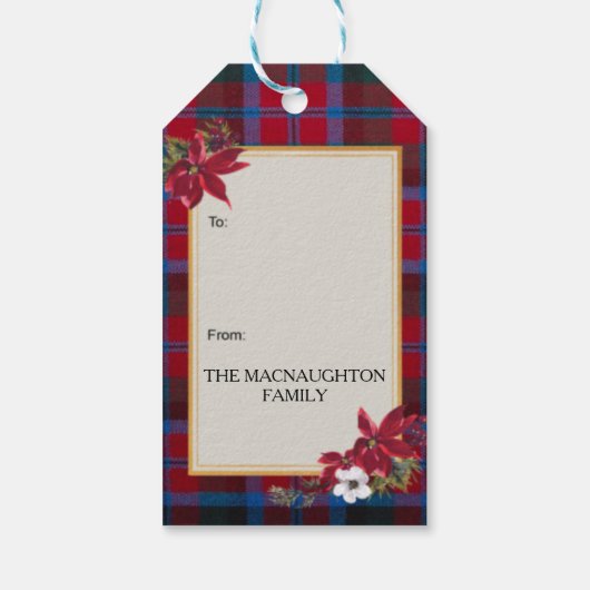 MacNaughton Scottish Clan Tartan & Crest ギフトタグ (裏面)
