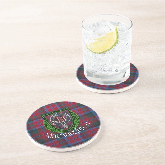 MacNaughton Scottish Clan Tartan & Crest コースター (側面)