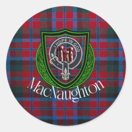 MacNaughton Scottish Clan Tartan & Crest ラウンドシール