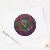 MacNaughton Scottish Clan Tartan & Crest ラウンドシール (封筒)